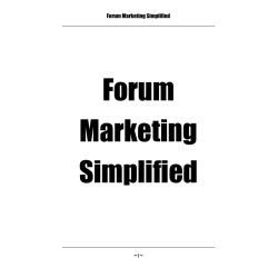 Forum Marketing Simplified