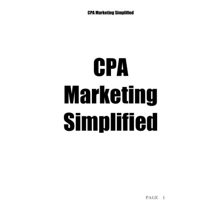 CPA Marketing Simplified