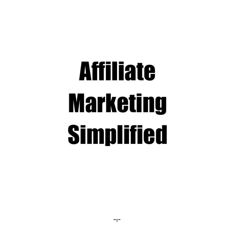 Affiliate Marketing Simplified