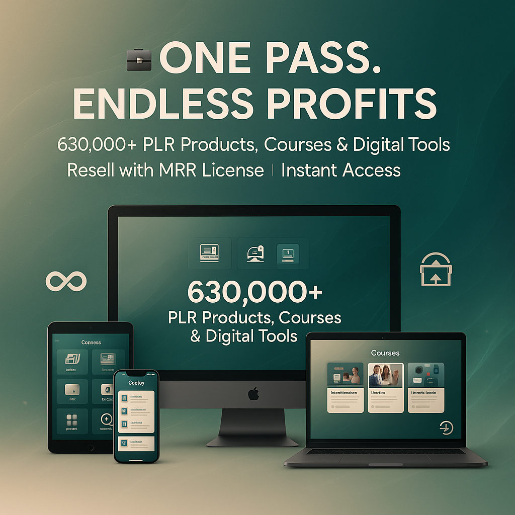 One Pass. Endless Profits. 630,000+ PLR, Courses & Digital Tools To Resell MRR One Pass. Endless Profits. 630,000+ PLR, Courses & Digital Tools To Resell MRR